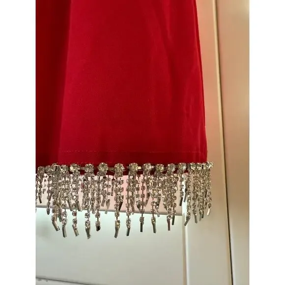 Lulus Red Mini Dress Y2K Glam rhinestones size XL Homecoming Date Party 90s - Picture 4 of 9